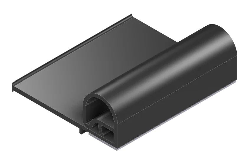 1000036593 – JAEGER Slide Out Seal, Single Bulb With 1.69 Inch Wipe 35 Foot Length 0.95 Inch Bulb Height Black Polyme...